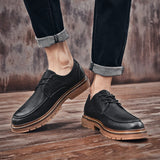 Advbridge Casual men's leather shoes new soft bottom autumn and winter British style trend casual all-match men's shoes