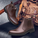 Advbridge Men Rain Boots Mens Boots Chelsea Fashion Shoes Male Ankle Boots Men Casual Boots Men Rubber Shoes Genuine Leather High Quality