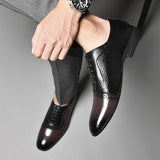 Advbridge Classic Business Men's Dress Shoes Fashion Elegant Formal Wedding Shoes Men Slip on Office Oxford Shoes for Men Black