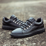 Advbridge Spring Summer New trend Genuine Leather  Men's Shoes Fashion Casual  Sneakers black Wild Flat Shoes Non-slip Board Shoe