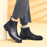 Advbridge Men Rain Boots Mens Boots Chelsea Fashion Shoes Male Ankle Boots Men Casual Boots Men Rubber Shoes Genuine Leather High Quality