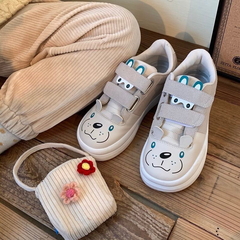 Advbridge Cute Student Big Head Shoes Girl Kawaii Shoes Korean Version Of Lolita Round Head Thick Bottom Shoes Casual Sports Shoes College