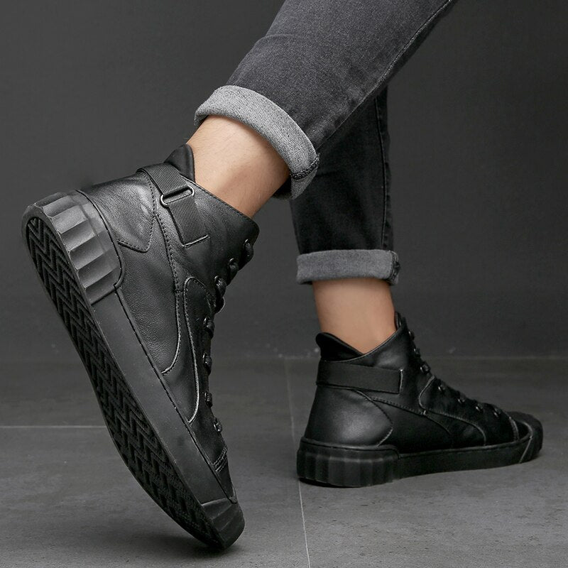 Advbridge Men casual shoes Hip-hop highloafers spring autumn men moccasins shoes genuine leather men's flats shoes Autumn And Winter