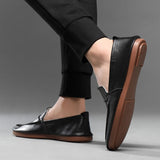 Advbridge Leather Fashion Loafers Men Classic Business Flats Driving Shoes Man Vintage Designer Slip On Office Casual Men's Shoes