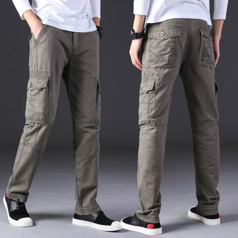 Advbridge New men cargo pants mens Loose fit army tactical pants Multi-pocket trousers straight cut pantalon homme Male Military Overalls