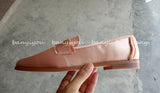 Advbridge  Summer Flats Shoes Women Silk Pink Single Shoes Bridesmaid Bride Wedding Shoes Korean Version Leisure Square Toe Mules Shoe