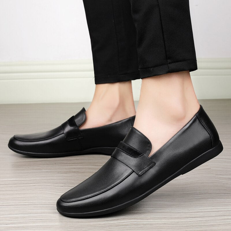 Advbridge Men Casual Shoes Fashion Men Shoes Genuine Leather Men Loafers Moccasins Slip On Men's Flats Male Driving Shoes