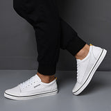 Advbridge Mens Sneakers Casual Leather Shoes Men Brand White Shoes Male Comfortable Lace-up Walking Shoes High Quality White Sneakers