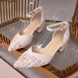 Advbridge New Summer  Sandals Female Chunky-Heel Wild Fashion Surest Tips in Her Big Code 41-43 Obesity Width Sandals