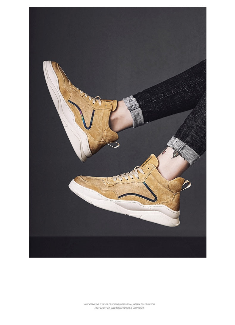 Advbridge Men's shoes autumn and winter new high-top shoes trend wild casual sports shoes breathable basketball shoes