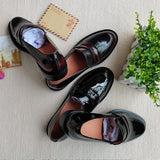 Advbridge HOT sale ladies Leather shoes British style plus size 22-26.5cm women pumps loafers lazy shoes Cow patent leather black shoes