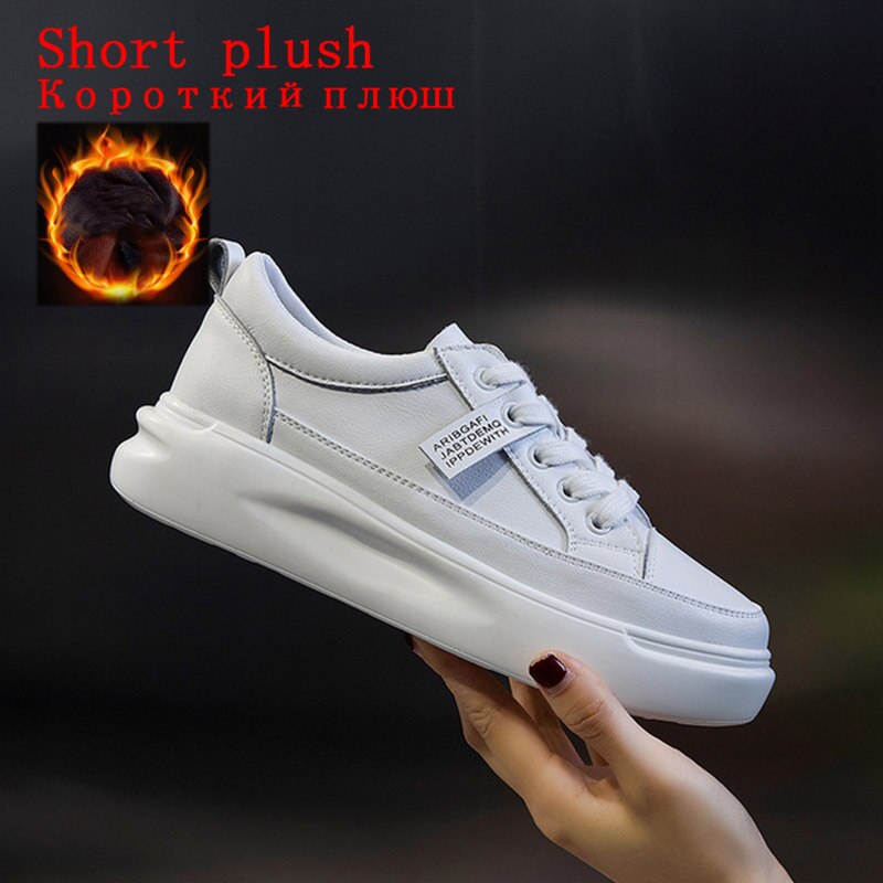 Advbridge New Large Size Women's Sports Shoes Autumn Leather Light Sports Shoes Women's Casual Breathable Thick-soled Vulcanized Shoes