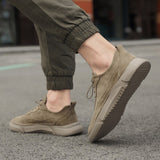 Advbridge Men Casual Shoes Leather Loafers Fashion Sneakers Men Shoes Retro Korean Shoe