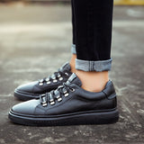 Advbridge Spring Summer New trend Genuine Leather  Men's Shoes Fashion Casual  Sneakers black Wild Flat Shoes Non-slip Board Shoe