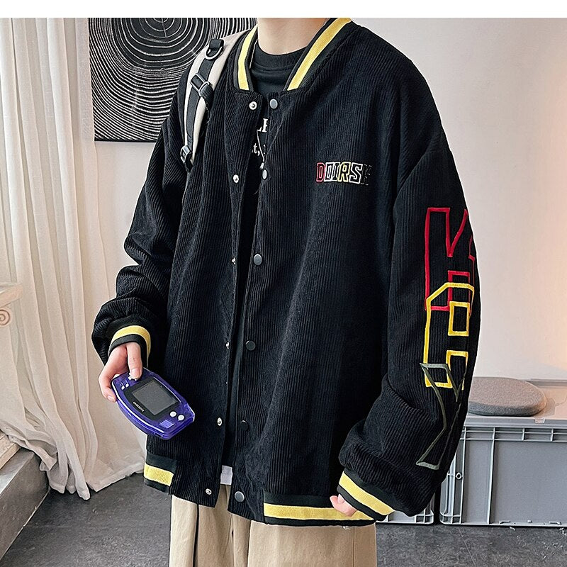Advbridge Colorful Varsity Jacket for Teenage Korean Fashion Trends Loose Clothing Mens Letter Embroidery Baseball Coat Vintage Streetwear
