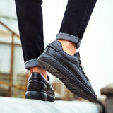 Advbridge Spring Summer New trend Genuine Leather  Men's Shoes Fashion Casual  Sneakers black Wild Flat Shoes Non-slip Board Shoe