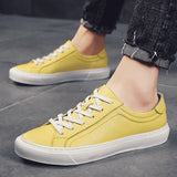 Advbridge Men Shoes Spring Mens Wild Flat Shoes Non-slip Board Shoe  Genuine Leather Men's Shoes Fashion Casual Breathable Sneakers