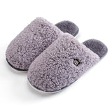Advbridge Winter Warm Home Slippers Bowknot Cotton Shoes Cute Lovely Cartoon Indoor Bedroom House Women Men Lovers Fur Slides Slippers