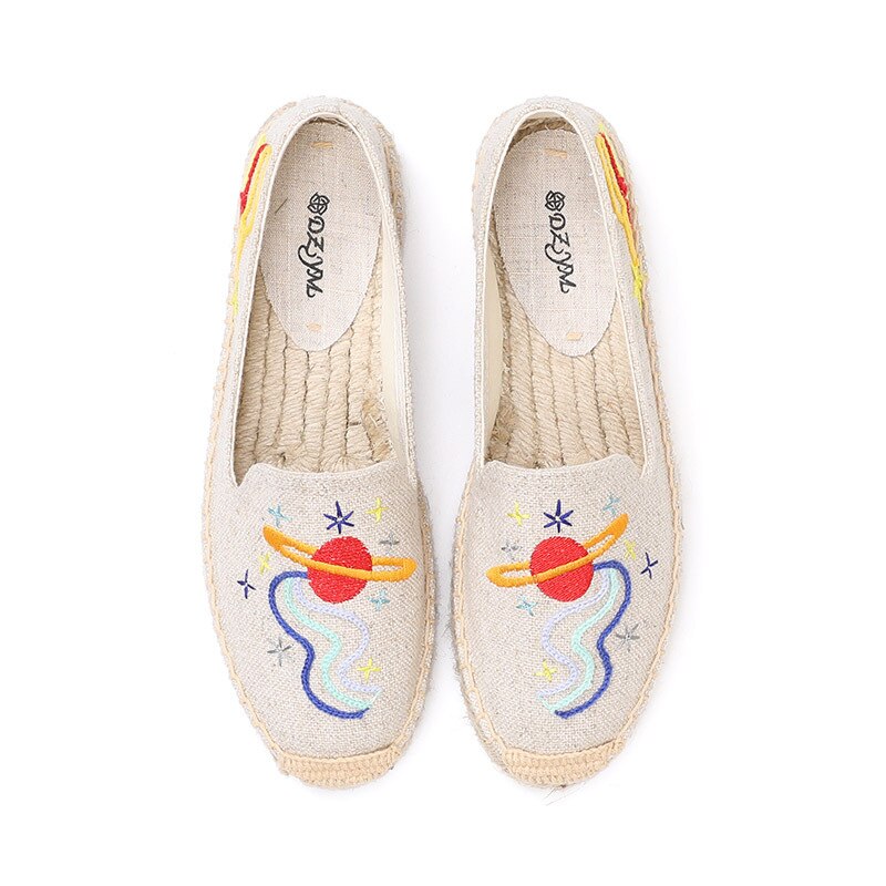 Advbridge Women's Casual Canvas Shoes, Breathable Linen Canvas, Girl Shoes, Versatile Fashion Embroidery, Comfortable Ladies Shoes