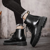 Advbridge Martin boots men's winter high-top men's shoes plus velvet warm boots British style wild leather boots fashion trendy boots