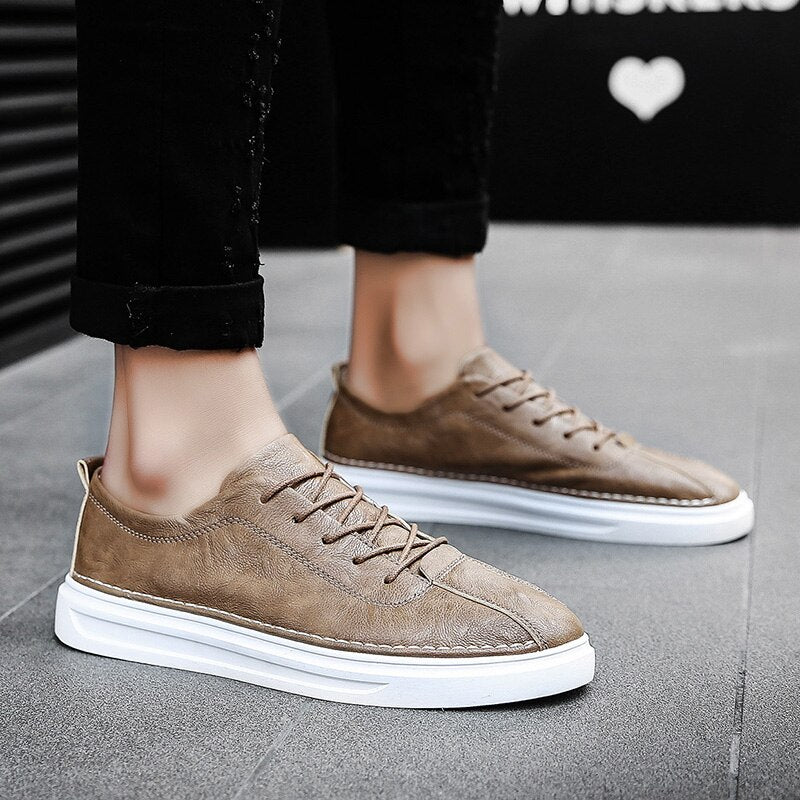 Advbridge Mens Shoes Leather Casual Designer Shoes Men High Quality Trend Man Shoes New Men Flats