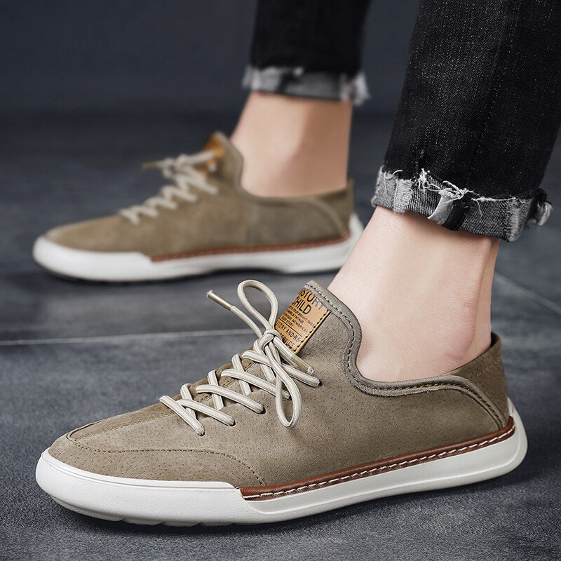 Advbridge Hot Sale Men Shoes Fashion Genuine Leather Outdoor Shoes Breathable Antiskid Shoes Autumn Lace Up Comfortable Casual Shoes