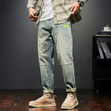 Advbridge Jeans Men Loose Fit Retro Blue Dark Blue Autumn and Winter Wide Leg Pants Denim Trousers Men's Clothing Baggy Pants