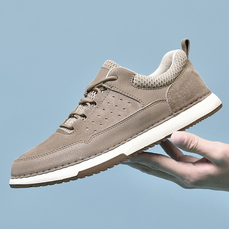 Advbridge Comfortable Men Sneakers Genuine Leather Casual Shoes Classic Slip-on Leisure Flats Fashion Korean Version Flats