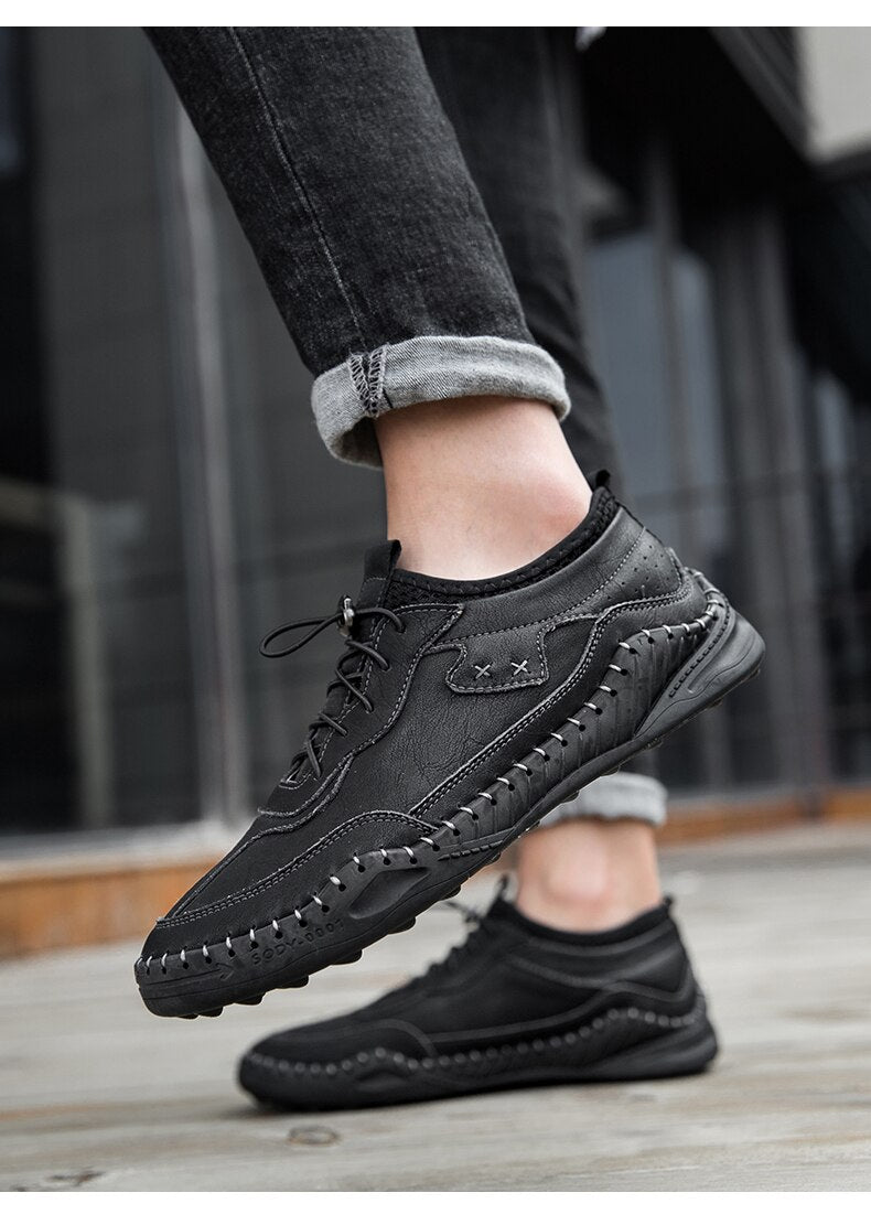 Advbridge Men's shoes spring and autumn new fashion all-match shoes men's leather sports casual shoes British style business shoes