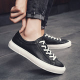 Advbridge Men Shoes Spring Mens Wild Flat Shoes Non-slip Board Shoe  Genuine Leather Men's Shoes Fashion Casual Breathable Sneakers