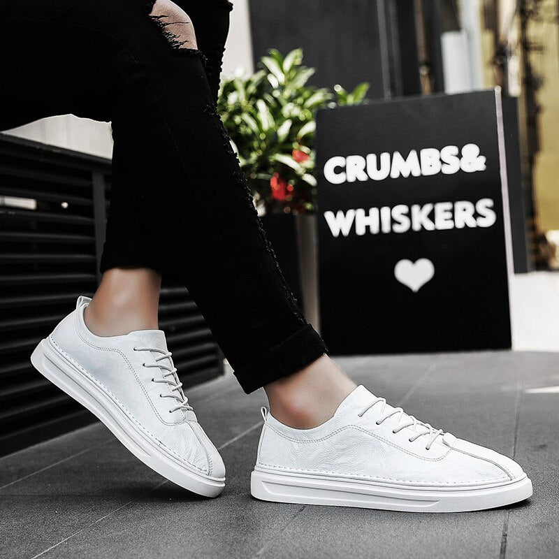 Advbridge Mens Shoes Leather Casual Designer Shoes Men High Quality Trend Man Shoes New Men Flats
