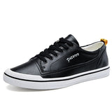 Advbridge Mens Sneakers Casual Leather Shoes Men Brand White Shoes Male Comfortable Lace-up Walking Shoes High Quality White Sneakers