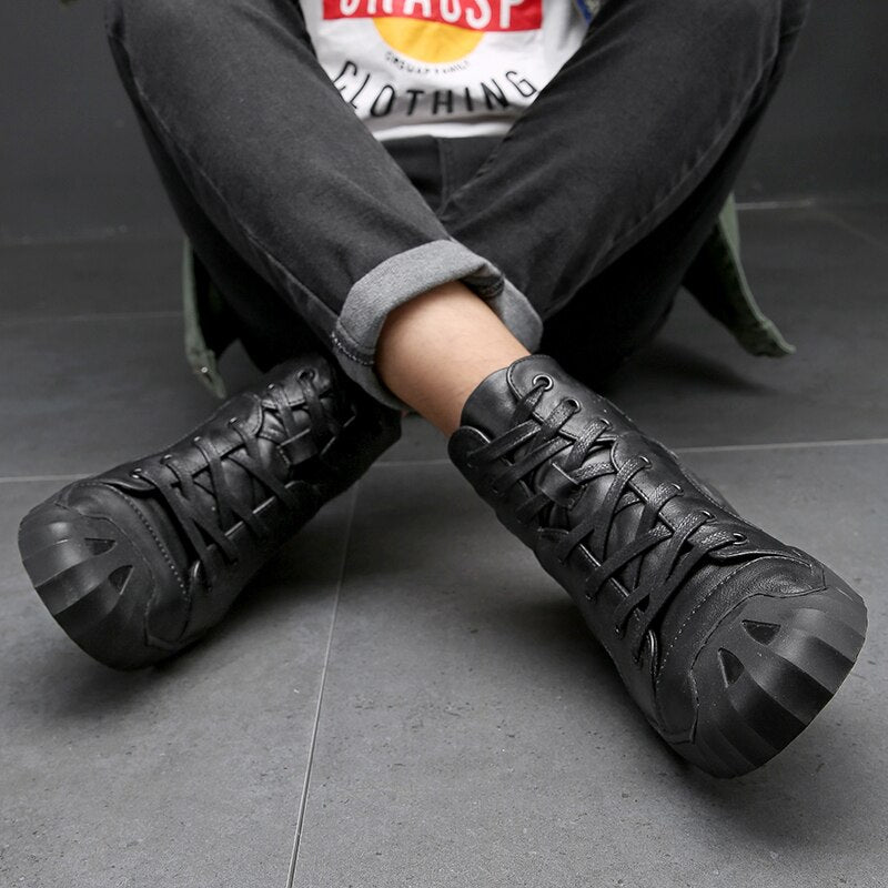 Advbridge Men casual shoes Hip-hop highloafers spring autumn men moccasins shoes genuine leather men's flats shoes Autumn And Winter