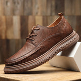Advbridge Winter new men's low-top leather shoes British style fashion all-match tooling shoes men's casual big head leather shoes