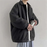 Advbridge Woolen Coats Men Casual Korean Streetwear Thicken Outerwear Turn-down Collar Jackets Single-breasted Wild Loose Coats New