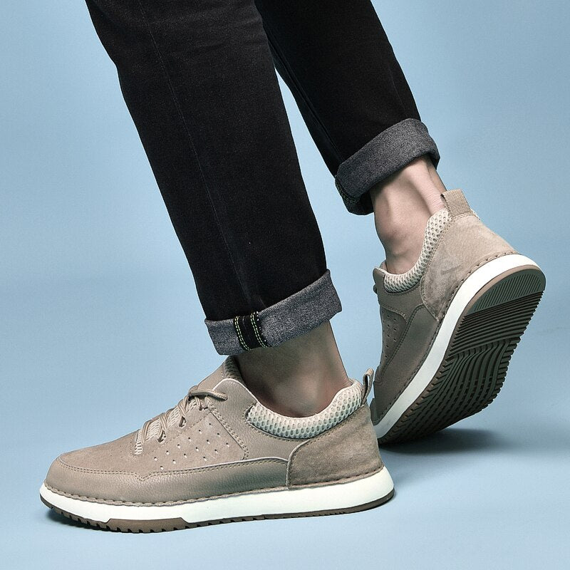 Advbridge Comfortable Men Sneakers Genuine Leather Casual Shoes Classic Slip-on Leisure Flats Fashion Korean Version Flats