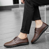 Advbridge Men White Shoes Man Fashion Oxfords Men Shoes Plus Size 38-48 Lightweight Walking Breathable Genuine Leather Male Formal Shoes