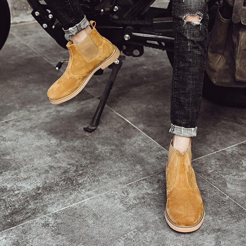 Advbridge Winter Chelsea Boots Men Leather Shoes Men Ankle Boots Fashion Brand Autumn Winter Male Footweat New