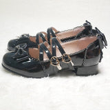 Advbridge Japanese Ladies Kawaii Girl Sweet Lolita Shoes Vintage Round Toe Cross Bandage Women Shoes Cute Lace Bowknot Kawaii Loli Shoe