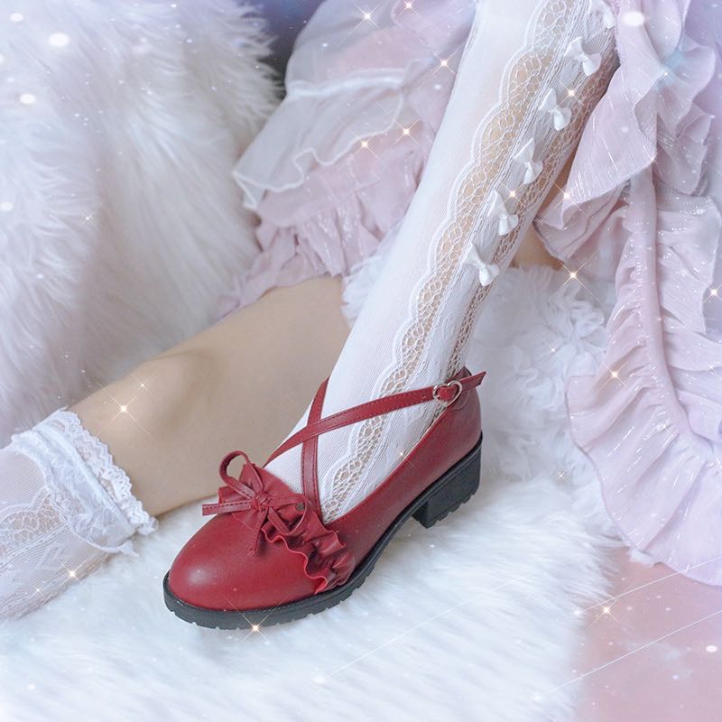 Advbridge Japanese College Mori Girl Jk Uniform Pu Leatehr Platform Lolita Gothic Round Head Mary Jane Lolita Shoes Plus Velvet Anime Girl
