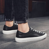 Advbridge Men Shoes Spring Mens Wild Flat Shoes Non-slip Board Shoe  Genuine Leather Men's Shoes Fashion Casual Breathable Sneakers