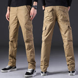 Advbridge Mens Military Cargo Pants Men Overalls Army Green Gray Cotton Men Loose Multi-Pockets Straight fit Men's Casual Trousers Homme