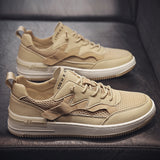 Advbridge Summer New Typical Style Men Casual Shoes Lace Up Mesh  White Board Shoes Shoes Comfortable Low-top Leather Breathable Sneakers
