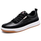 Advbridge Non-Slip Men Sneakers White Casual Male Leather School Shoes Fashion Flat High-Quality Shoe Comfortable Lace-up Solid Men Shoes