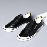 Advbridge Mens Sneakers Casual Leather Shoes Men Brand White Shoes Male Comfortable Lace-up Walking Shoes High Quality White Sneakers