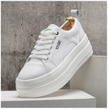 Advbridge New White Leather Men Casual Shoes fashion Platform Sneakers Trainers Height Increasing Shoes Chaussure Homme