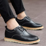 Advbridge Spring and autumn new men's leather casual shoes Korean soft-soled shoes all-match tooling shoes business shoes