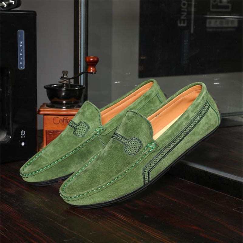 Genuine Leather Men's Loafers Fashion Casual Shoes Classics Slip On Leisure  Flats Retro Outdoor Mountain Shoe Men