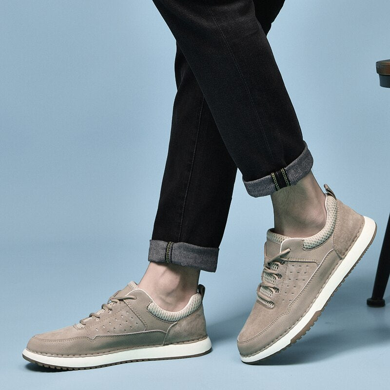 Advbridge Comfortable Men Sneakers Genuine Leather Casual Shoes Classic Slip-on Leisure Flats Fashion Korean Version Flats