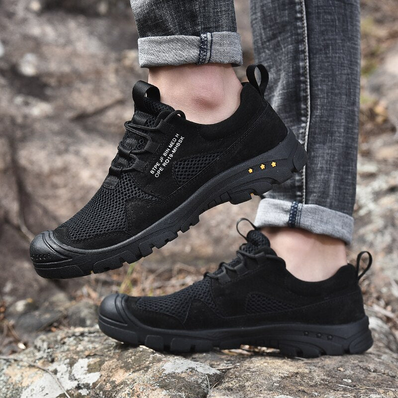 Advbridge New Spring summer men's Suede Leather mesh Breathable casual outdoor sports shoes non-slip rock climbing hiking shoes